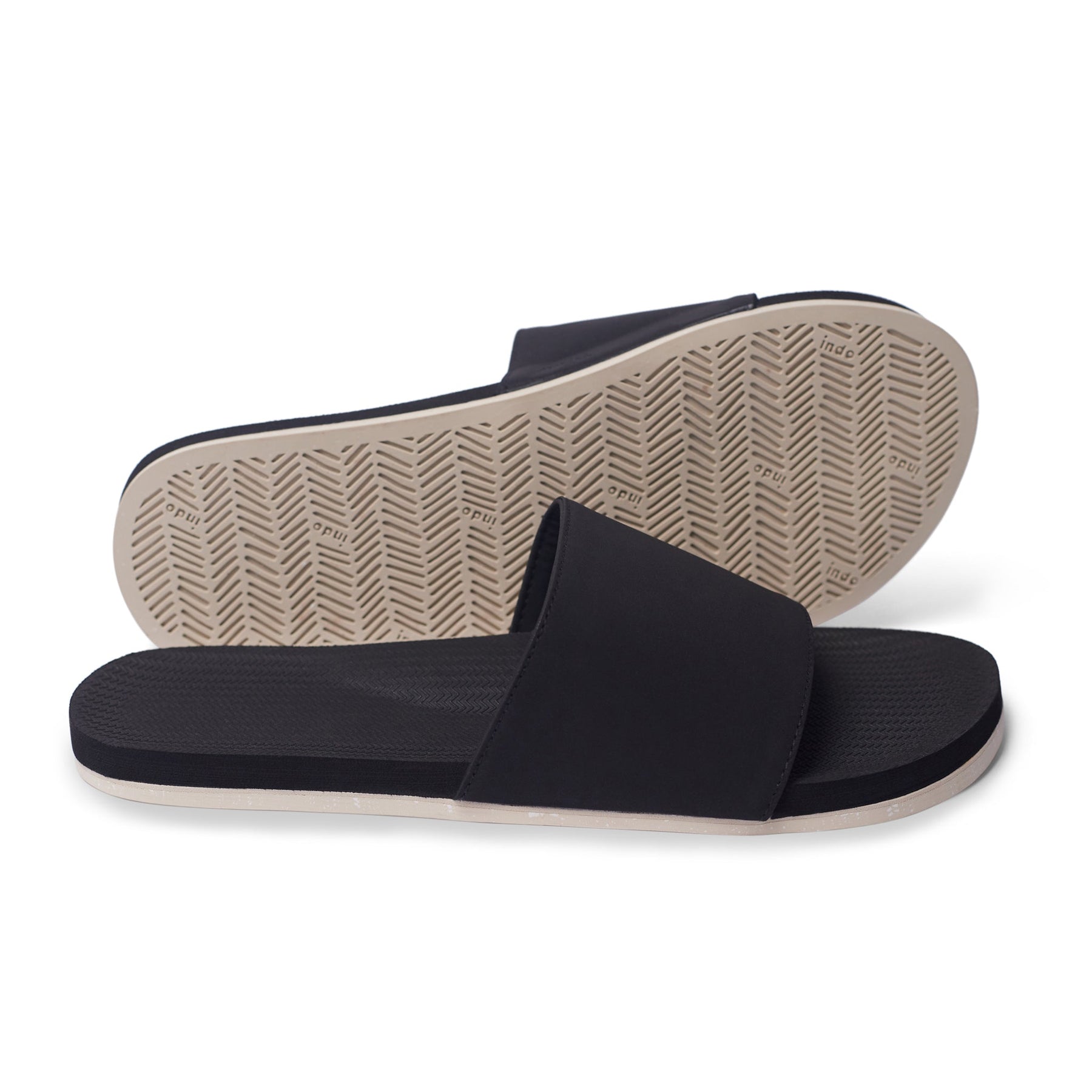 Mens Slides - Sneaker Sole - Black/Sea Salt Sole